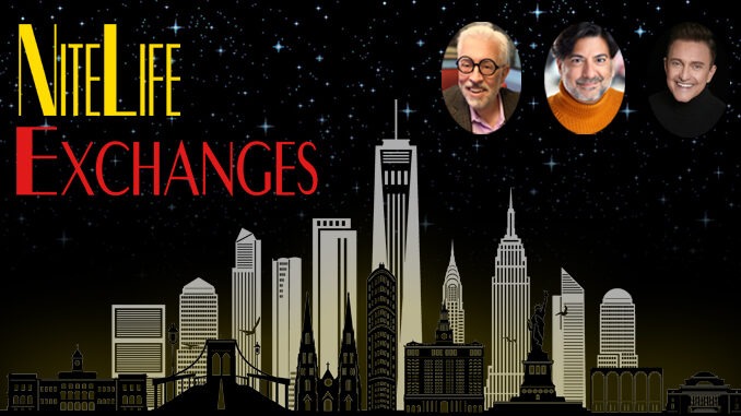 nitelife exchange logo with new york skyline and hosts photos with guest